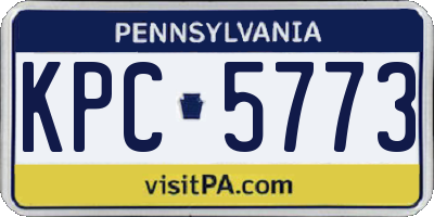 PA license plate KPC5773
