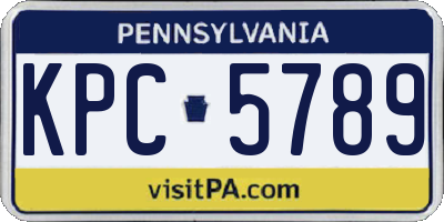 PA license plate KPC5789