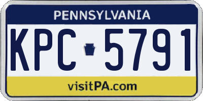 PA license plate KPC5791