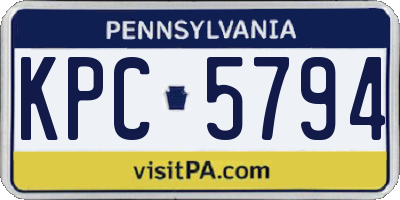 PA license plate KPC5794