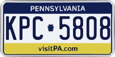 PA license plate KPC5808