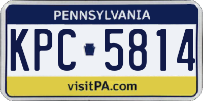 PA license plate KPC5814