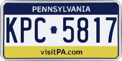 PA license plate KPC5817