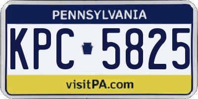 PA license plate KPC5825