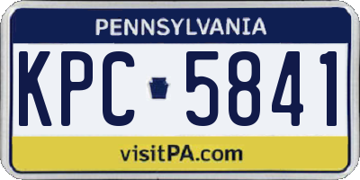 PA license plate KPC5841