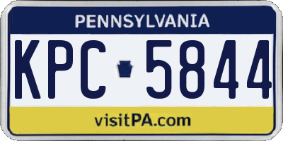 PA license plate KPC5844