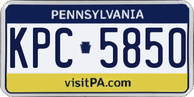 PA license plate KPC5850