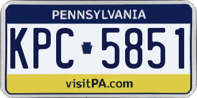 PA license plate KPC5851