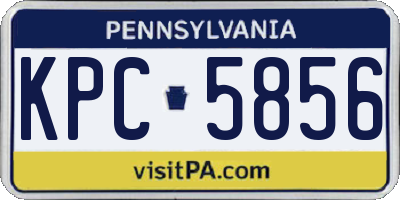 PA license plate KPC5856