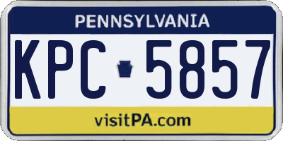 PA license plate KPC5857