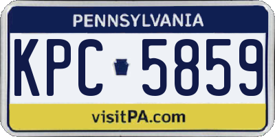 PA license plate KPC5859