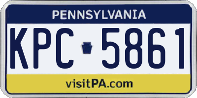 PA license plate KPC5861