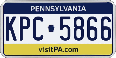 PA license plate KPC5866