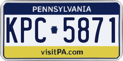 PA license plate KPC5871
