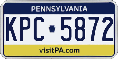 PA license plate KPC5872