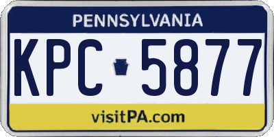 PA license plate KPC5877