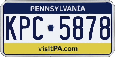 PA license plate KPC5878