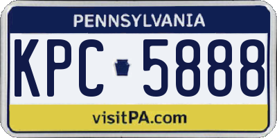 PA license plate KPC5888