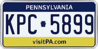 PA license plate KPC5899
