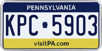 PA license plate KPC5903