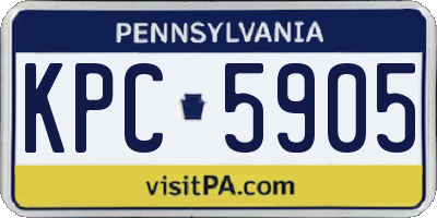 PA license plate KPC5905