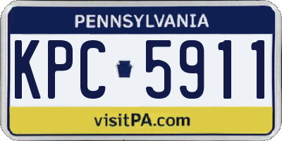PA license plate KPC5911