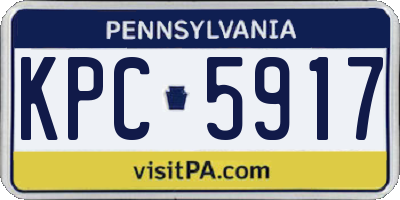 PA license plate KPC5917