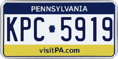 PA license plate KPC5919