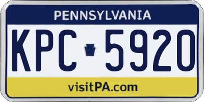PA license plate KPC5920