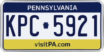 PA license plate KPC5921