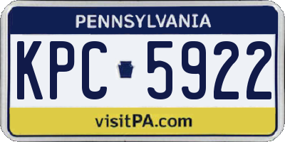 PA license plate KPC5922
