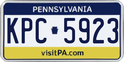 PA license plate KPC5923