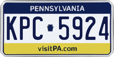 PA license plate KPC5924