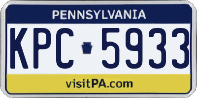 PA license plate KPC5933