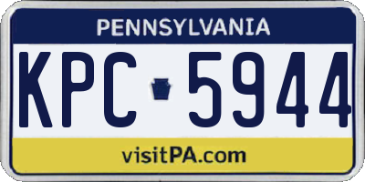 PA license plate KPC5944