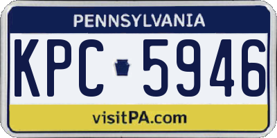 PA license plate KPC5946