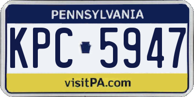 PA license plate KPC5947