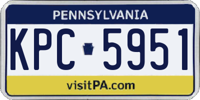 PA license plate KPC5951