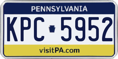 PA license plate KPC5952