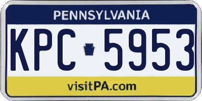 PA license plate KPC5953