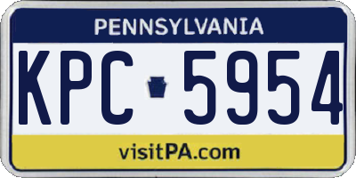 PA license plate KPC5954