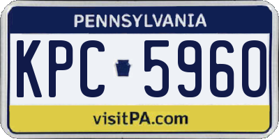 PA license plate KPC5960