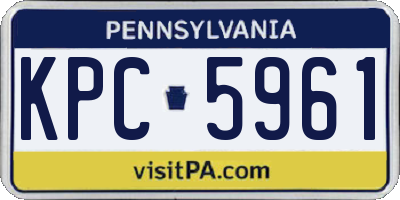 PA license plate KPC5961