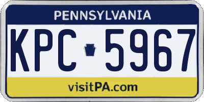 PA license plate KPC5967