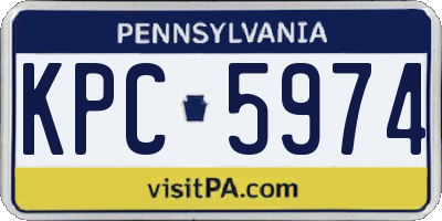 PA license plate KPC5974