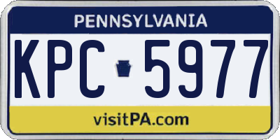 PA license plate KPC5977