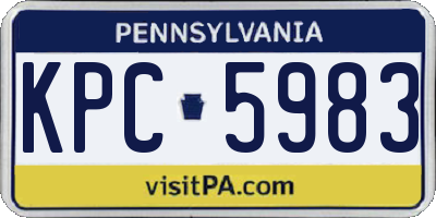 PA license plate KPC5983