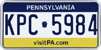 PA license plate KPC5984