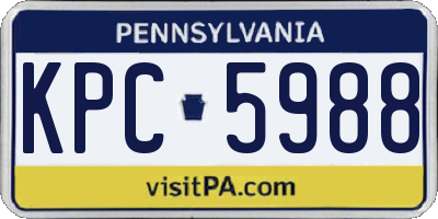 PA license plate KPC5988