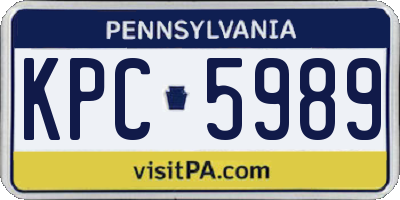 PA license plate KPC5989